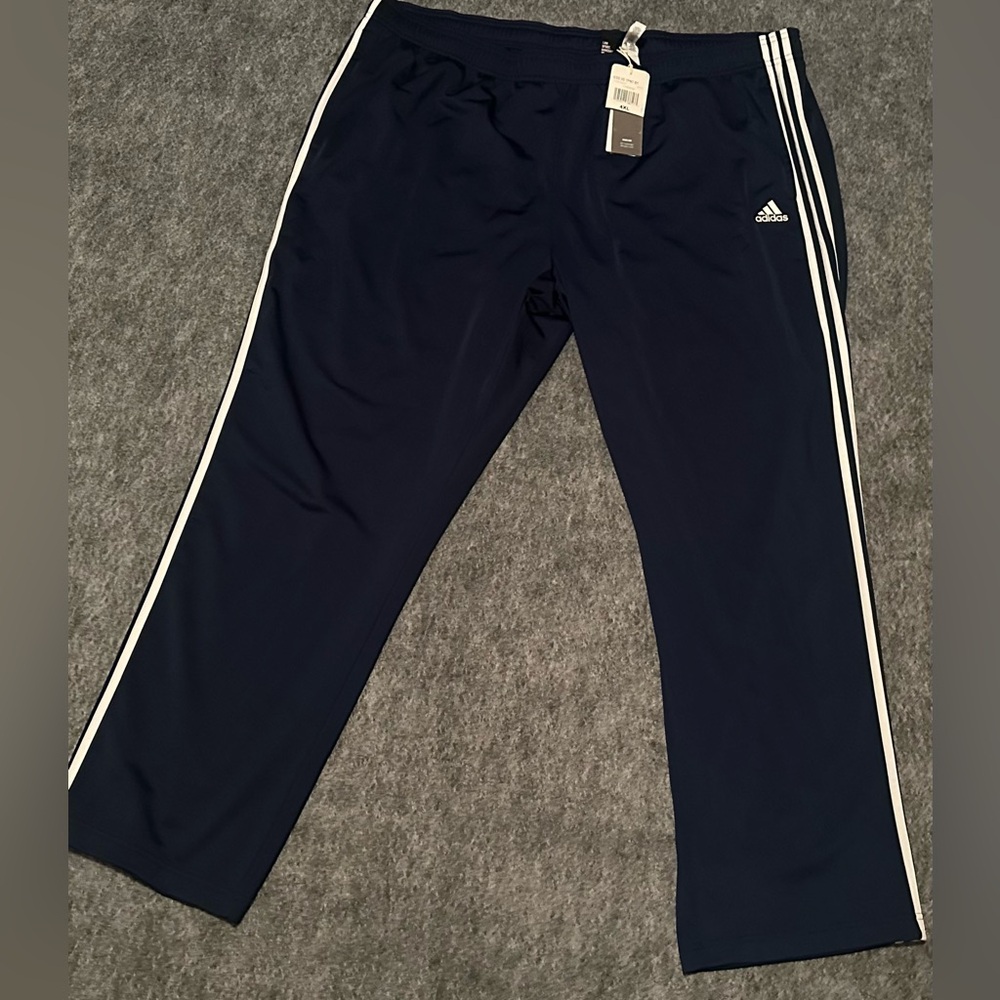 NWT Men’s Adidas Blue/White Stripes Training Track Pants - Size 4XL